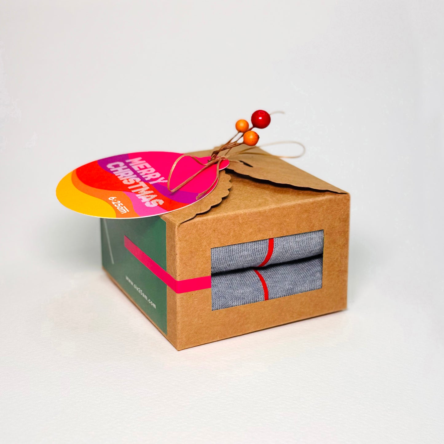 Christmas Mini Gift Box - 6:25am Red Line Sock