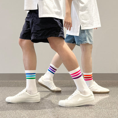 6:25am 3-Colour Striped Crew Sock