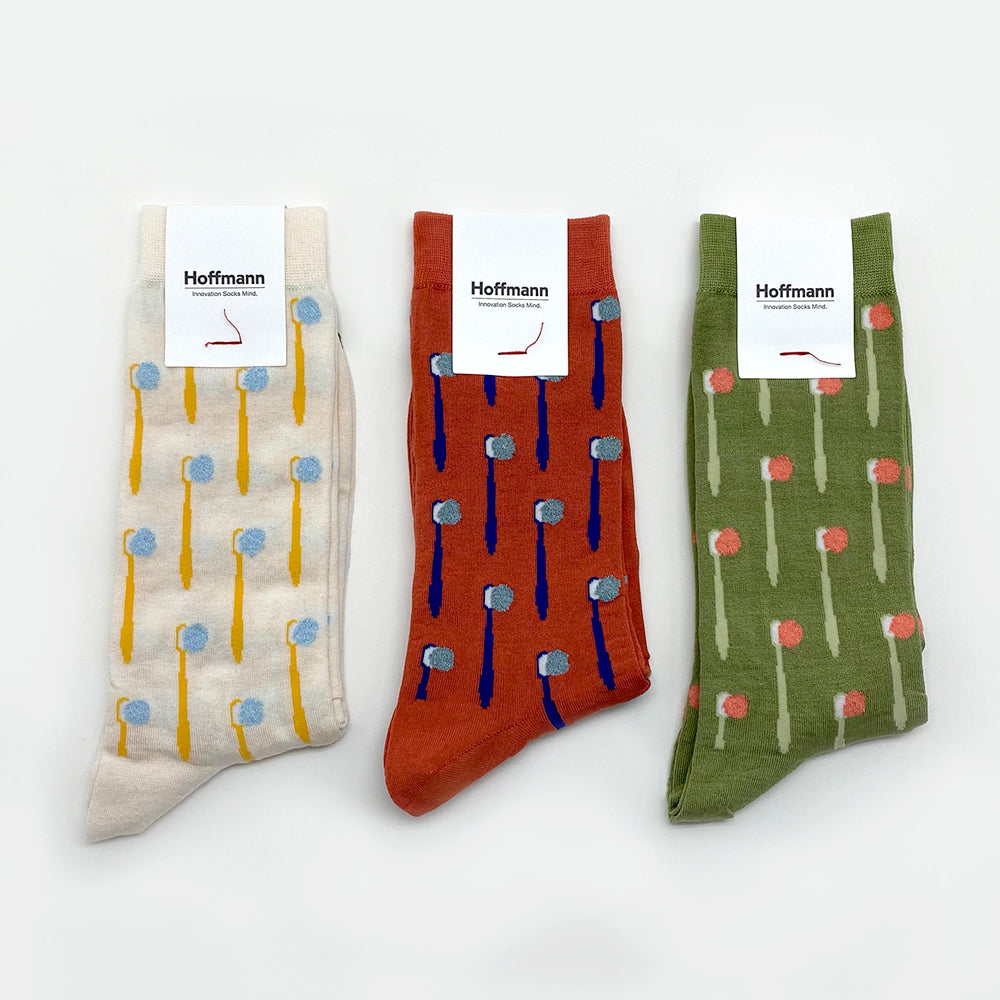 Hoffmann Cotton, Toothbrush Pattern, Thin Socks