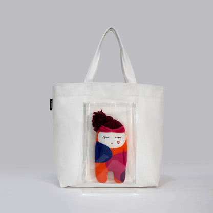 6:25am Transparent Pocket Tote Bag 