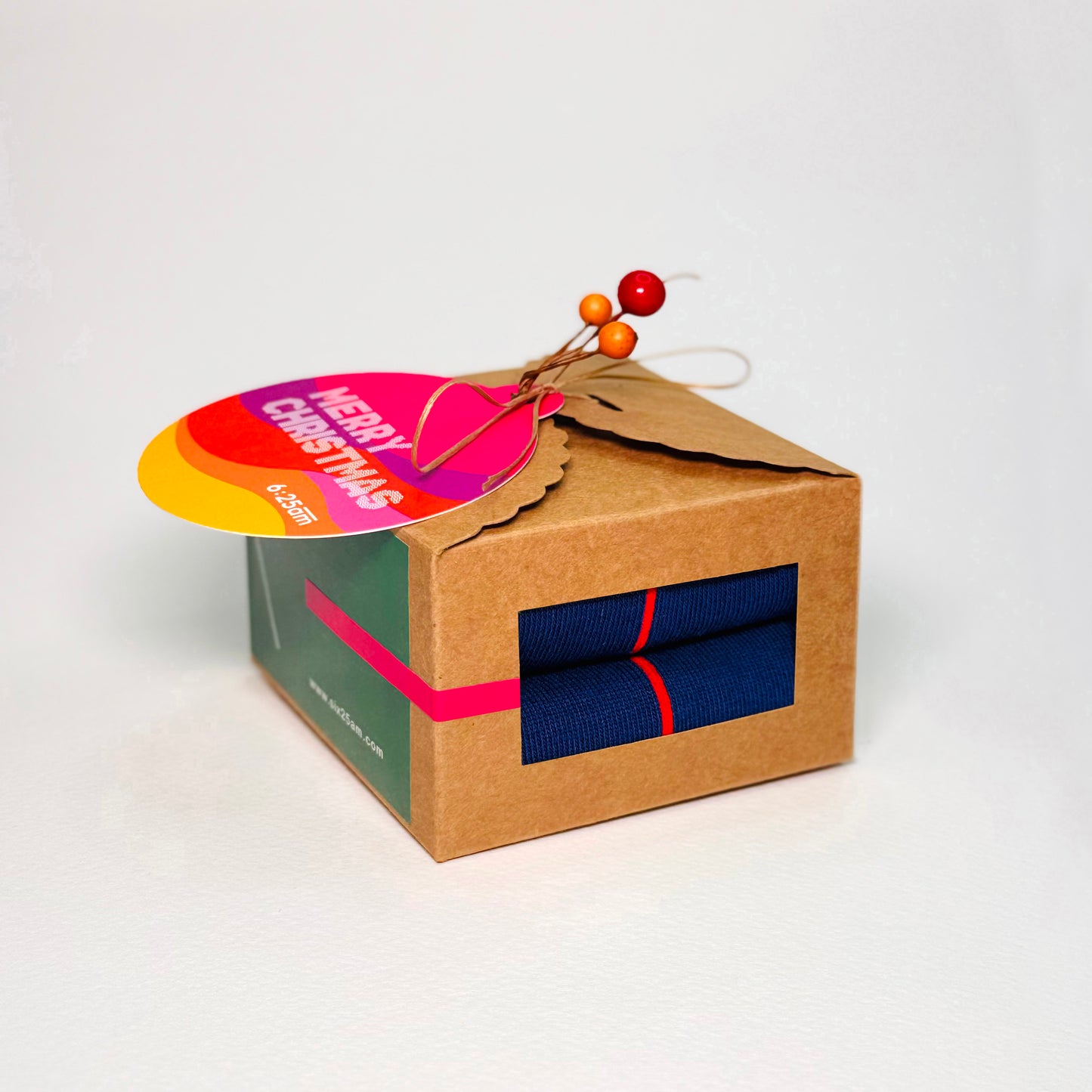 Christmas Mini Gift Box - 6:25am Red Line Sock