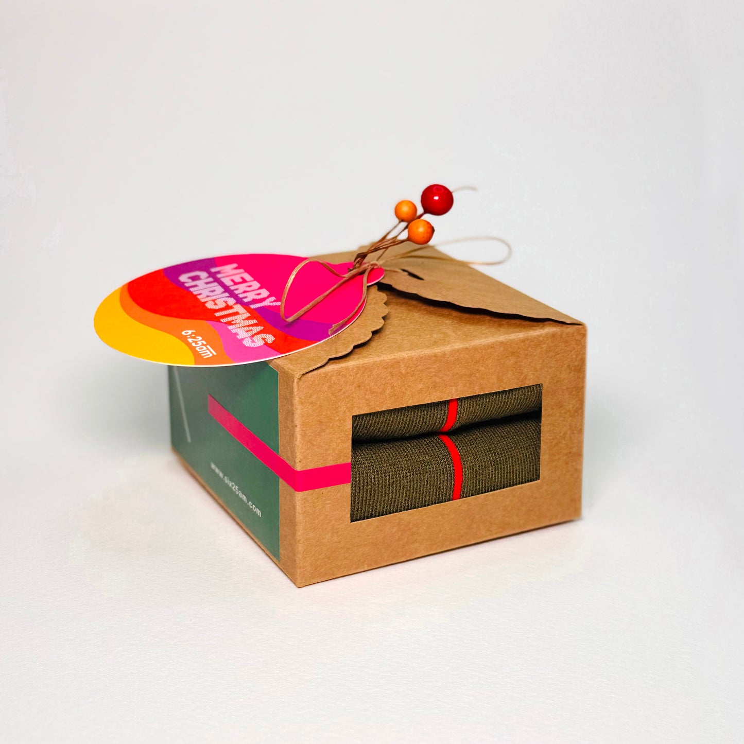 Christmas Mini Gift Box - 6:25am Red Line Sock