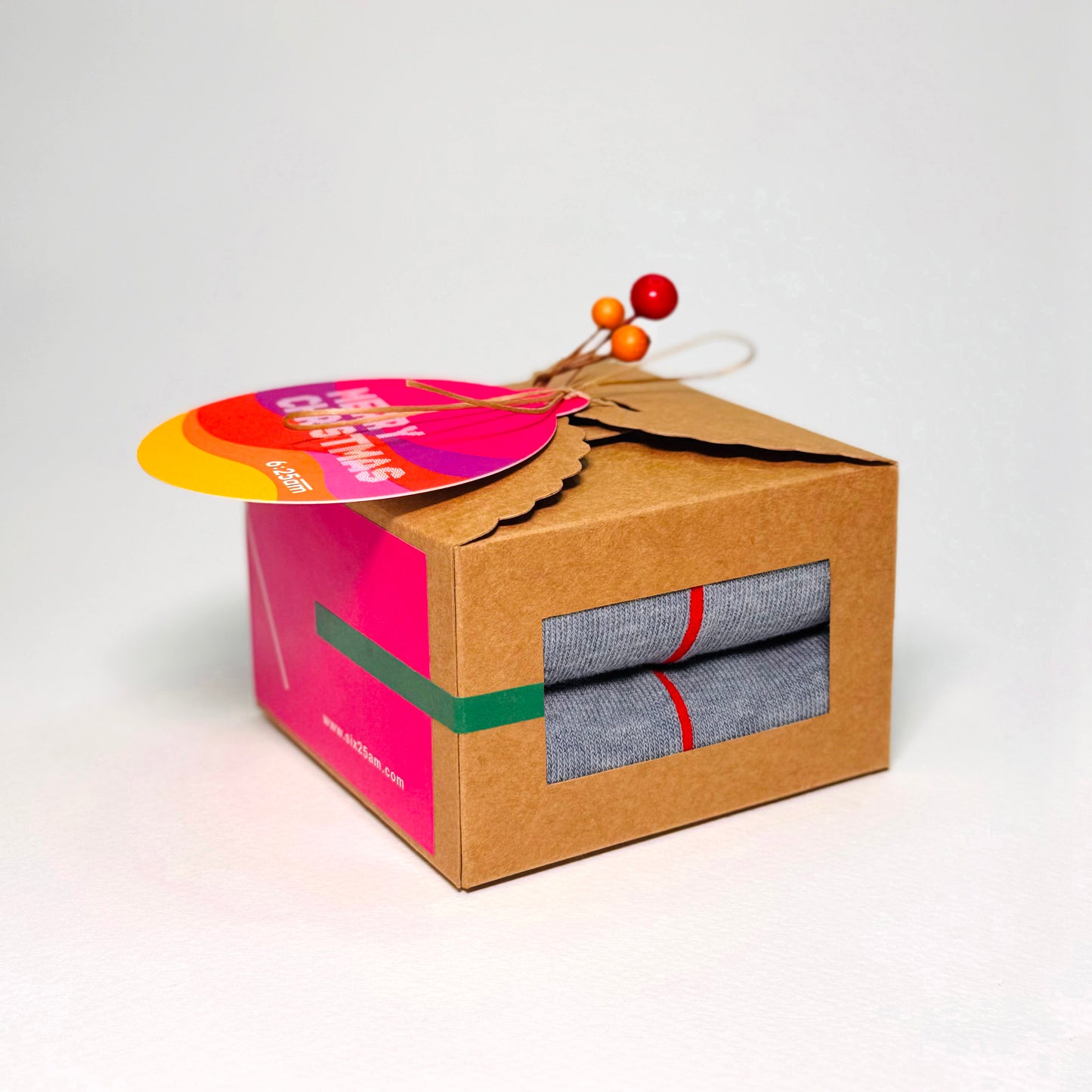Christmas Mini Gift Box - 6:25am Red Line Sock