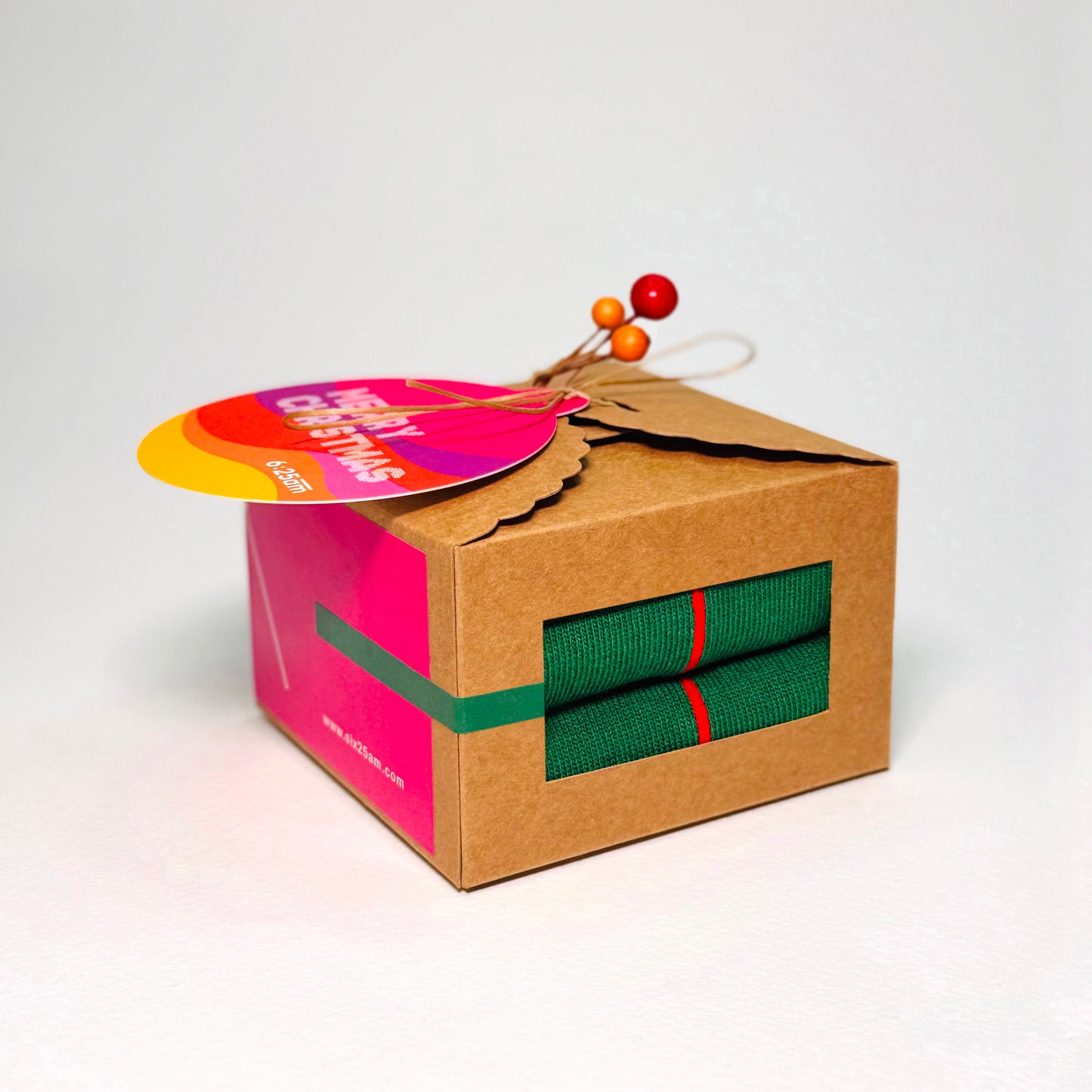 Christmas Mini Gift Box - 6:25am Red Line Sock