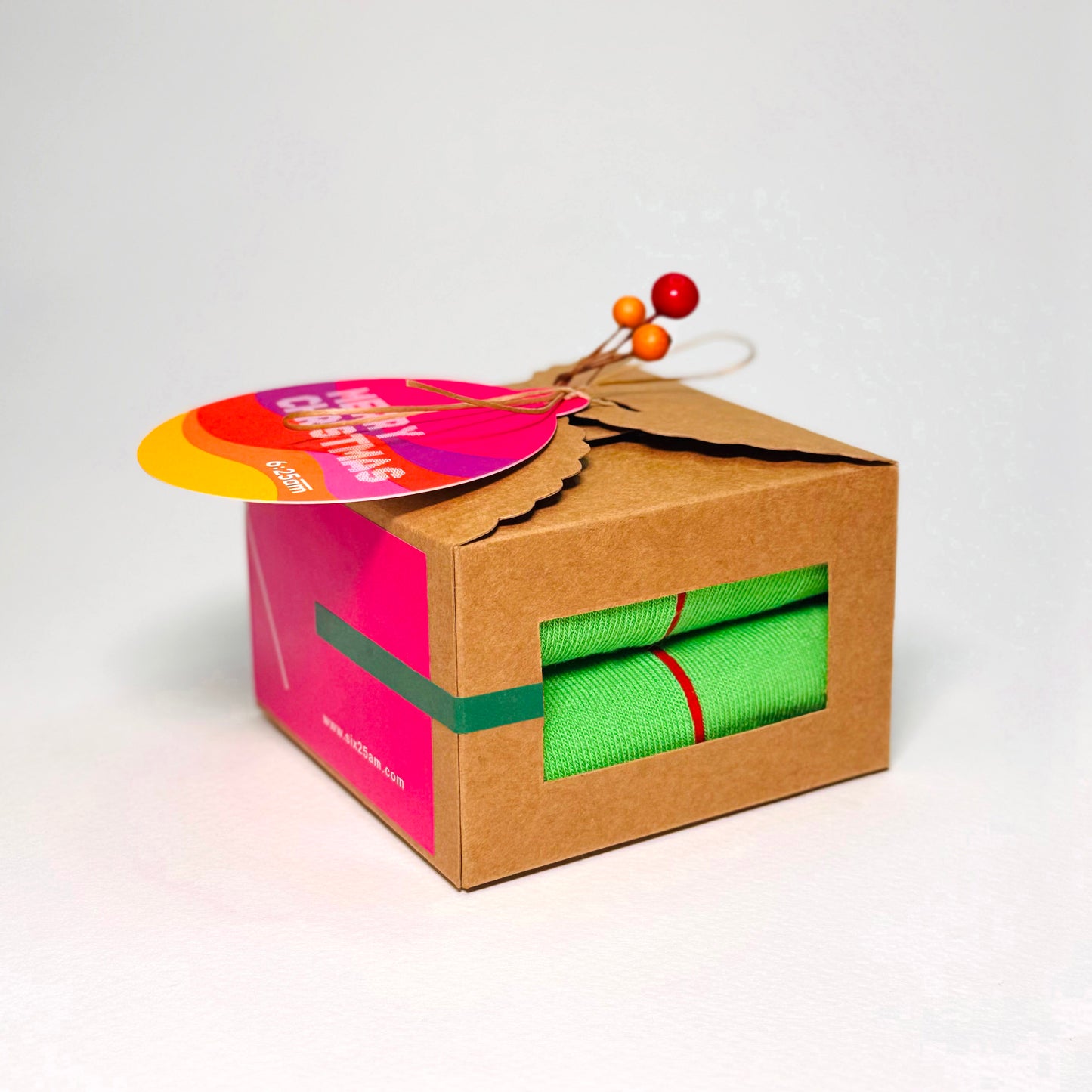 Christmas Mini Gift Box - 6:25am Red Line Sock