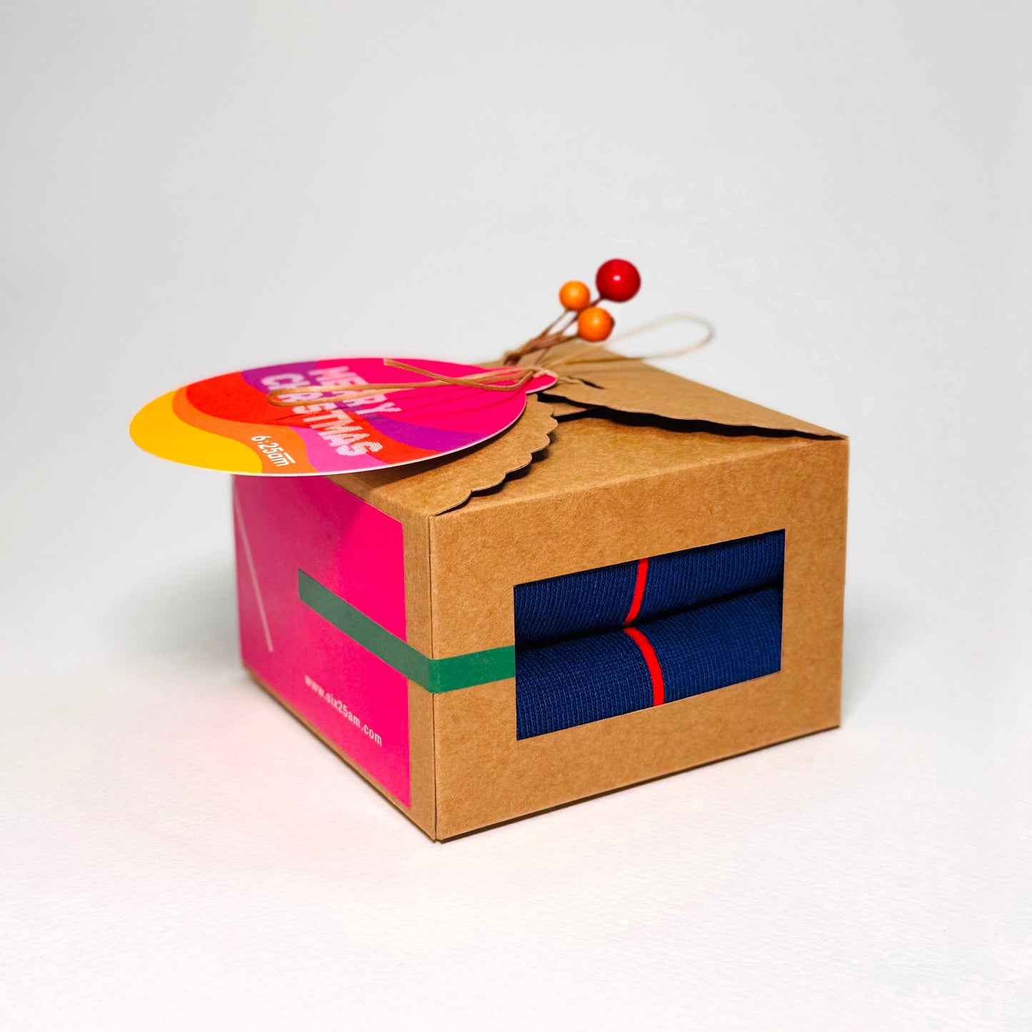 Christmas Mini Gift Box - 6:25am Red Line Sock