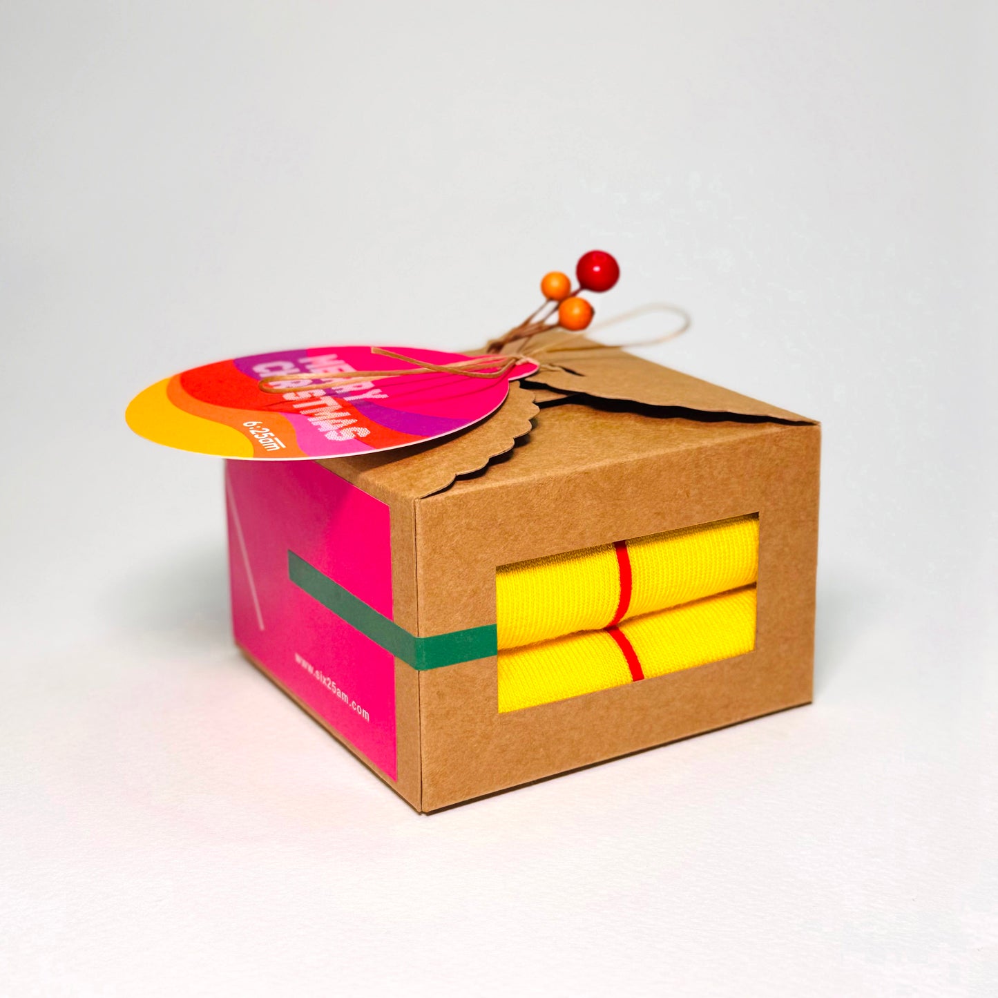 Christmas Mini Gift Box - 6:25am Red Line Sock