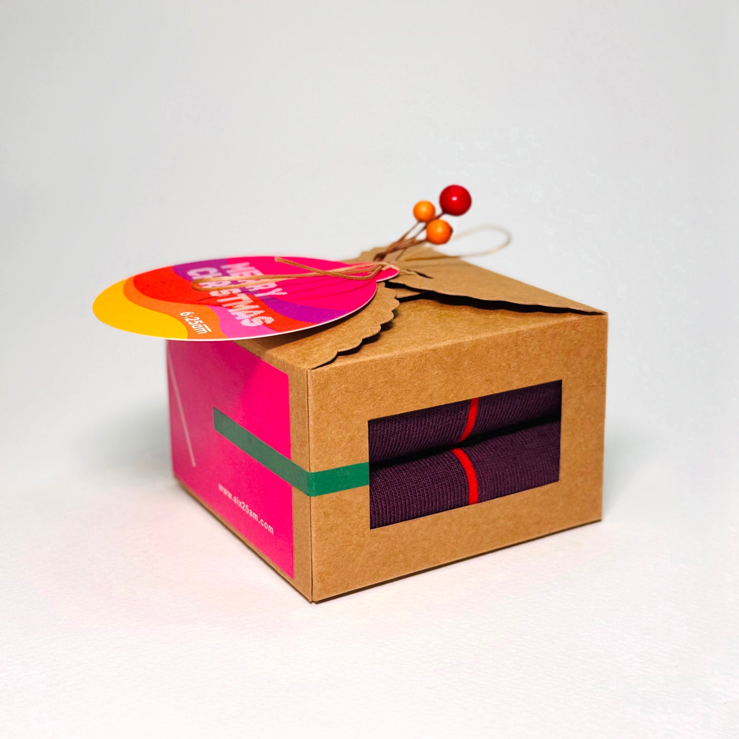 Christmas Mini Gift Box - 6:25am Red Line Sock