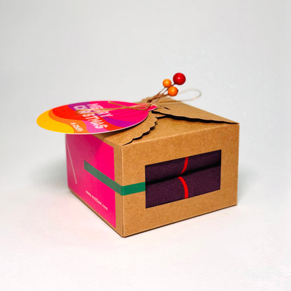 Christmas Mini Gift Box - 6:25am Red Line Sock