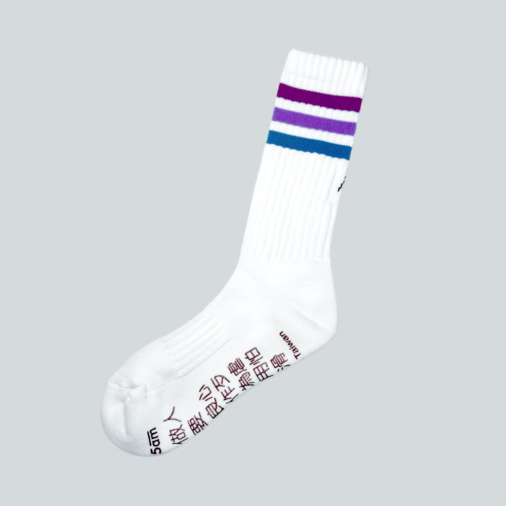 6:25am 3-Colour Striped Crew Sock