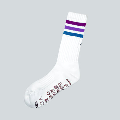 6:25am 3-Colour Striped Crew Sock