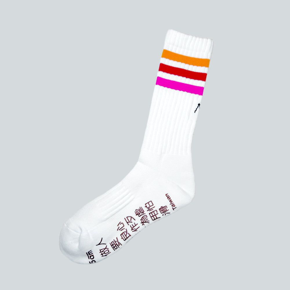 6:25am 3-Colour Striped Crew Sock