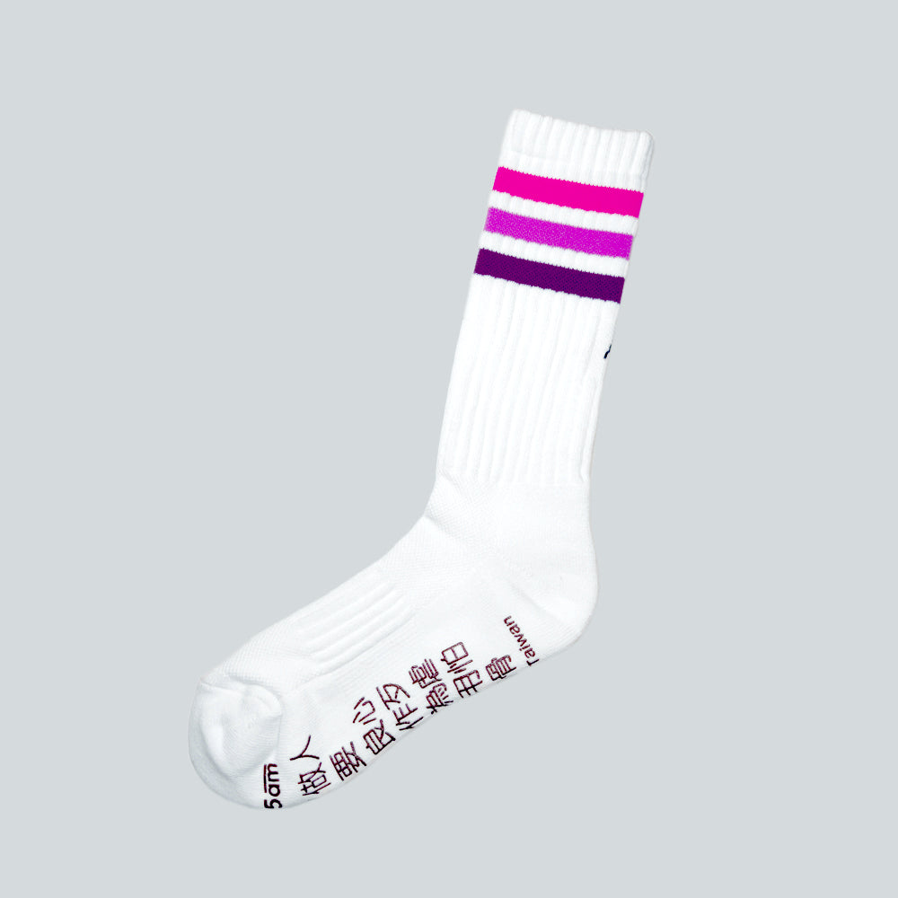 6:25am 3-Colour Striped Crew Sock