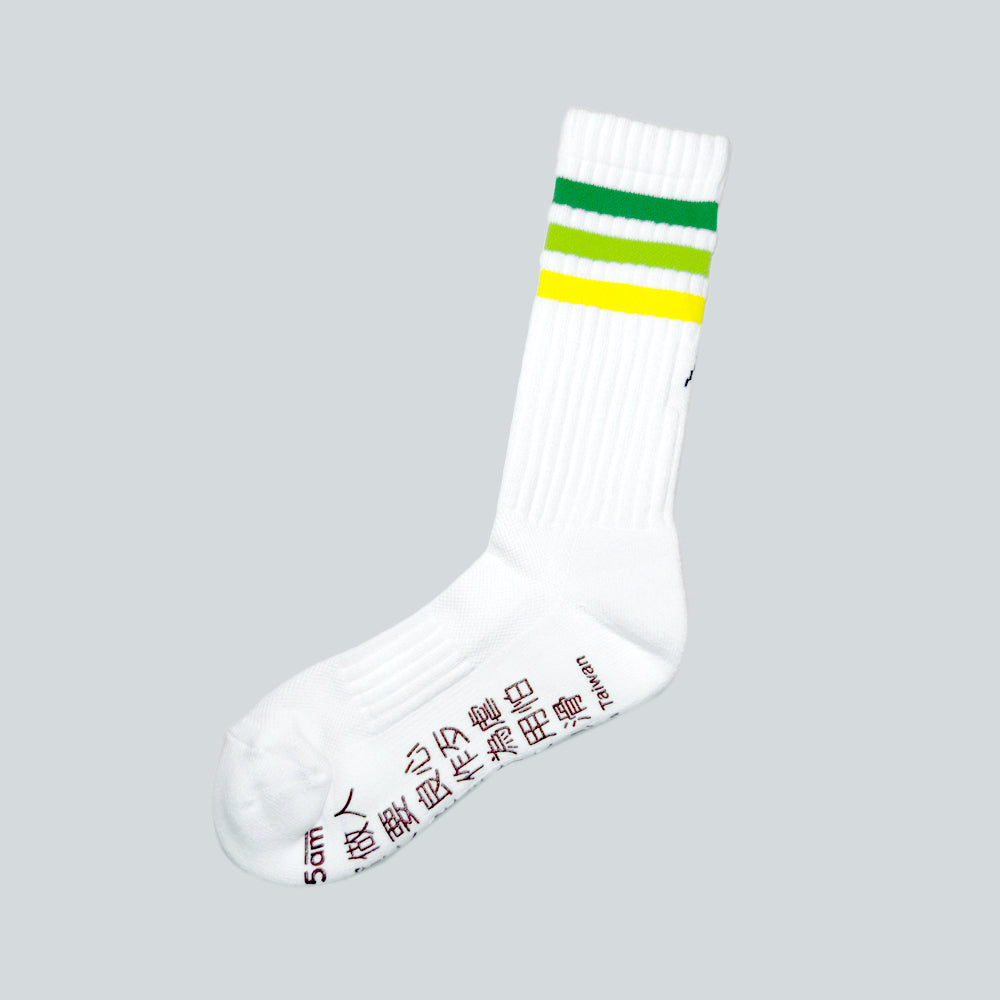 6:25am 3-Colour Striped Crew Sock