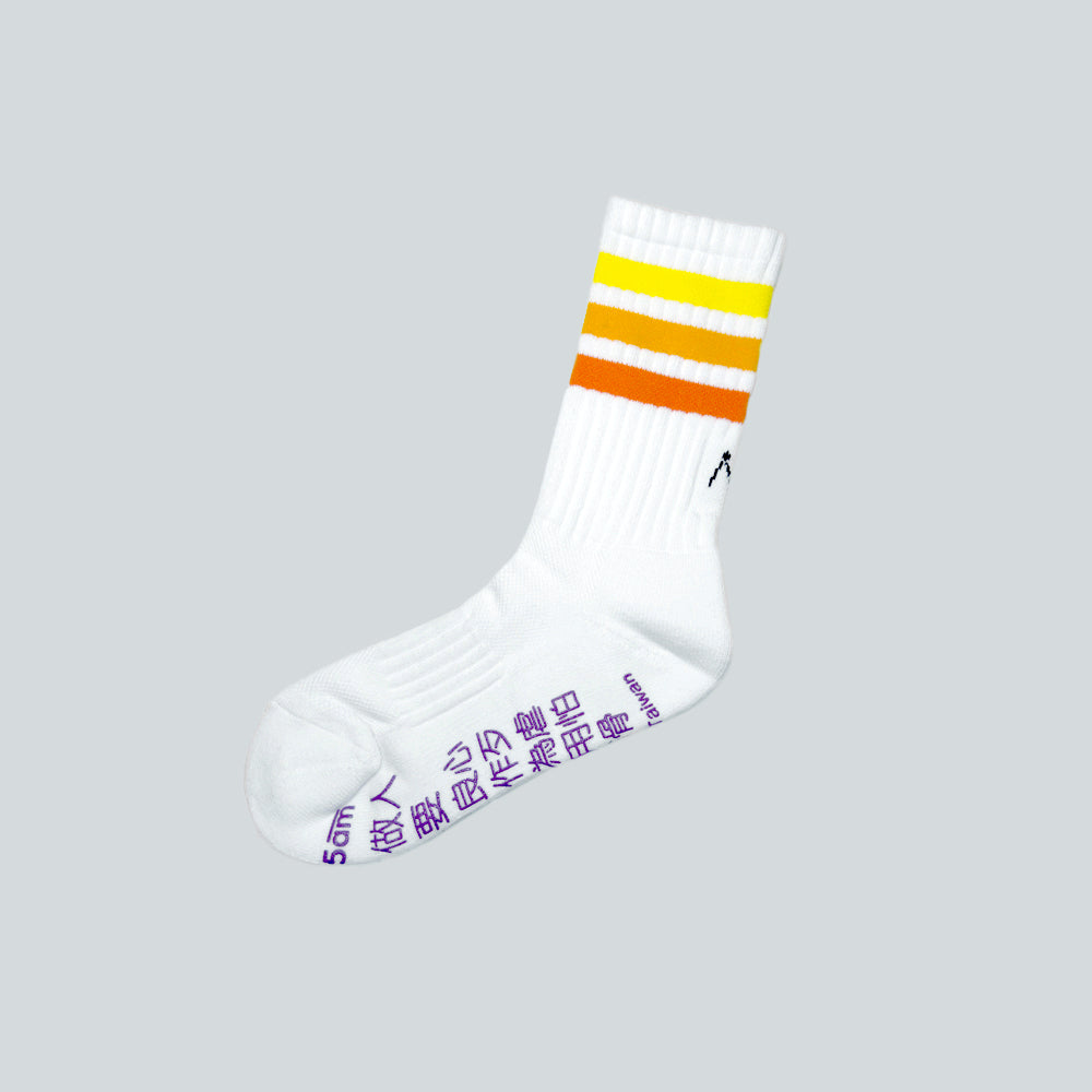 6:25am 3-Colour Striped Crew Sock