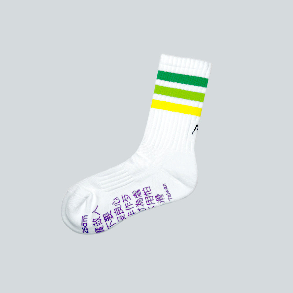 6:25am 3-Colour Striped Crew Sock