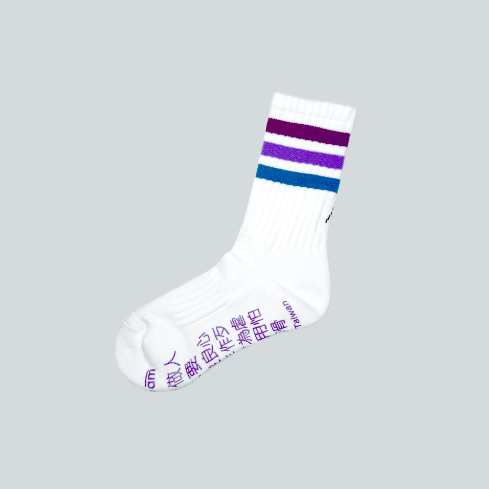 6:25am 3-Colour Striped Crew Sock