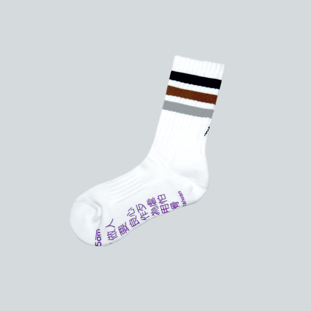 6:25am 3-Colour Striped Crew Sock
