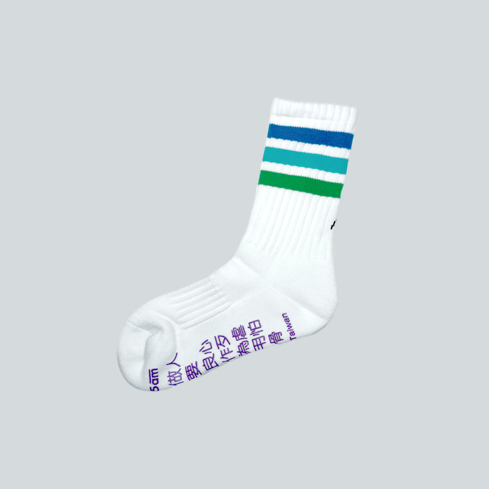6:25am 3-Colour Striped Crew Sock