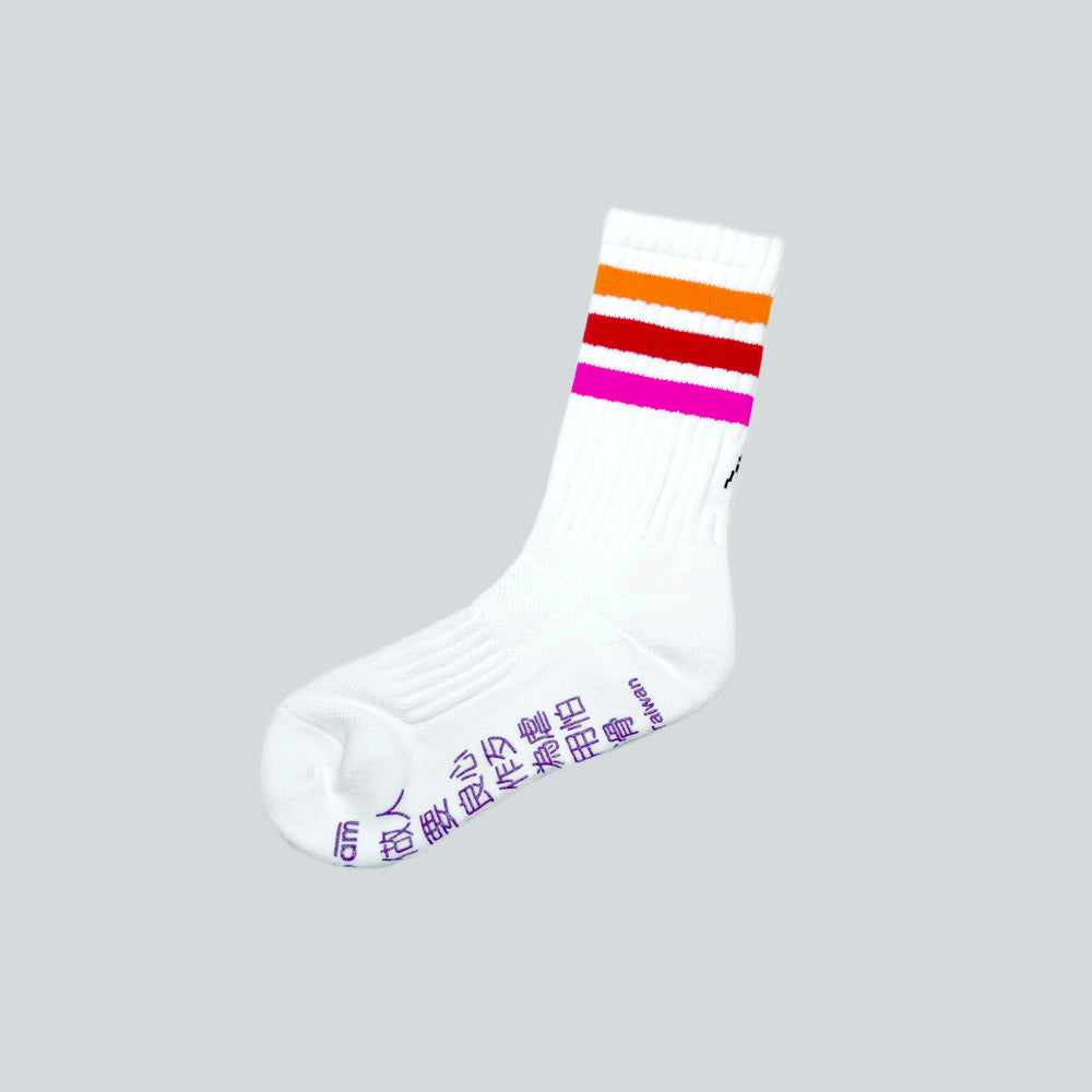 6:25am 3-Colour Striped Crew Sock
